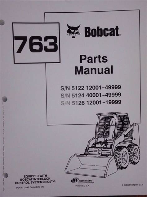 bobcat 763 skid steer loader parts manual|763 bobcat valve body diagram.